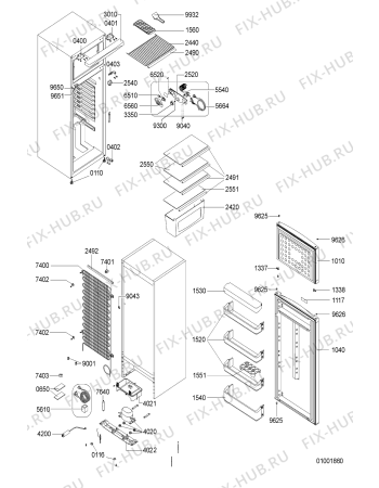 Схема №1 ARC 2253/1/AL с изображением Дверка для холодильной камеры Whirlpool 481241610683