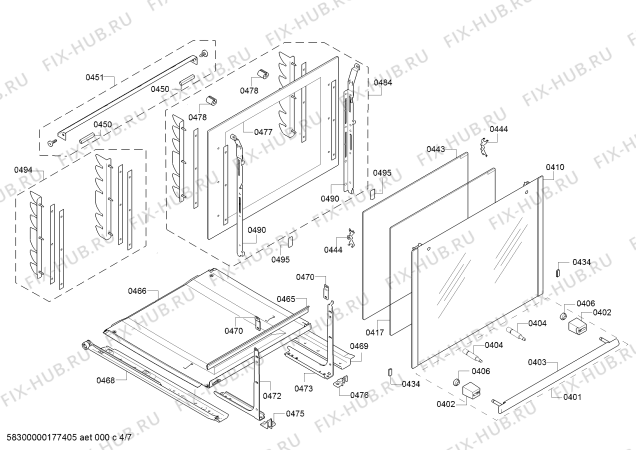 Схема №5 HCE854823C с изображением Фронтальное стекло для электропечи Bosch 00771028