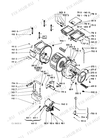 Схема №2 AWG884 PW с изображением Уплотнитель (прокладка) Whirlpool 481946279347