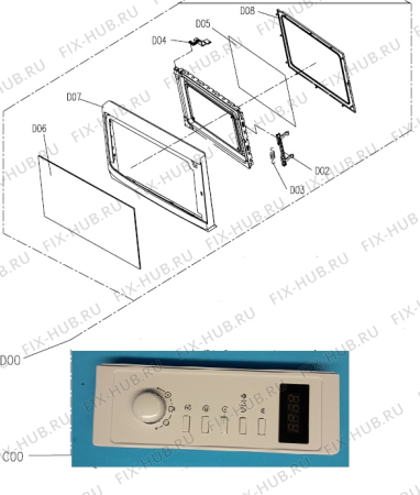 Взрыв-схема микроволновой печи Mora MT320W (427877, XY720Z) - Схема узла 02