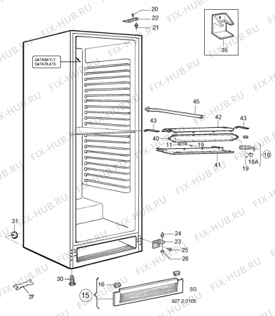 Взрыв-схема холодильника Electrolux ER3811K - Схема узла C10 Cabinet