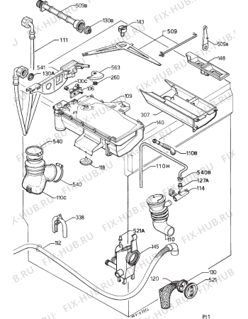 Взрыв-схема стиральной машины Electrolux EW1131F - Схема узла Hydraulic System 272