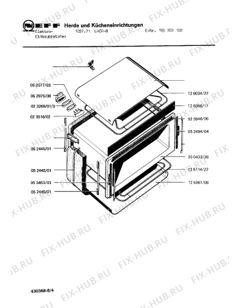 Взрыв-схема плиты (духовки) Neff 195303102 1057.71LHCD-8 - Схема узла 04
