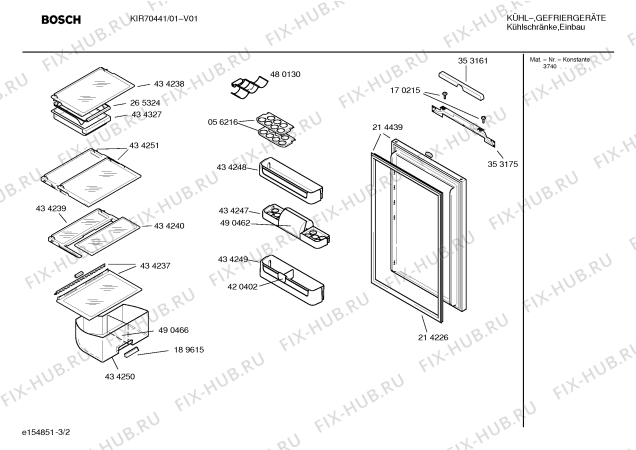 Взрыв-схема холодильника Bosch KIR70441 - Схема узла 02