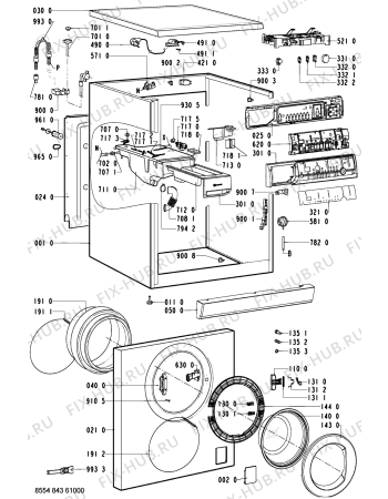 Схема №1 WAK 1200 EX/4 с изображением Обшивка для стиралки Whirlpool 481245214868