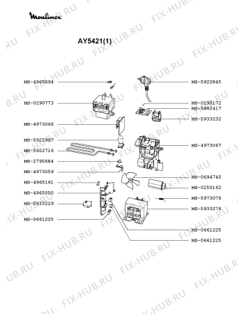 Взрыв-схема микроволновой печи Moulinex AY5421(1) - Схема узла OP002076.0P2