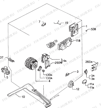 Взрыв-схема посудомоечной машины Zanussi DS20TCR/A - Схема узла Electrical equipment 268