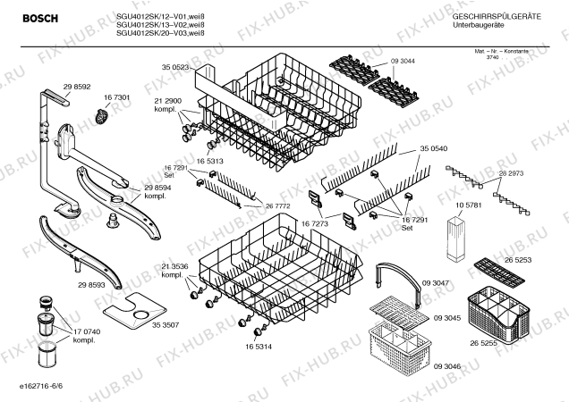 Схема №4 SGU4002DK с изображением Инструкция по эксплуатации для посудомойки Bosch 00521516