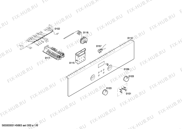 Схема №5 FRMA700 с изображением Панель управления для плиты (духовки) Bosch 00664455