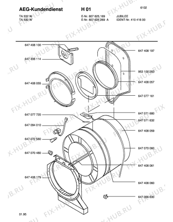 Взрыв-схема стиральной машины Blomberg TA 530-W 916 111 ::: - Схема узла Section2