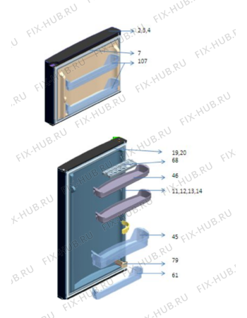 Схема №2 WTM 450 SS с изображением Дверь для холодильника Whirlpool 482000015754