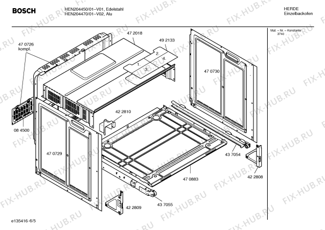 Взрыв-схема плиты (духовки) Bosch HEN204450 - Схема узла 05