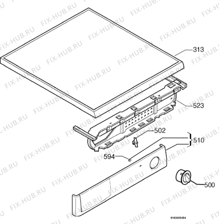 Взрыв-схема комплектующей Zanussi TD4117 - Схема узла Command panel 037