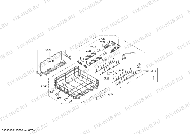 Схема №4 SX858D00PE StudioLine с изображением Bнyтpeннee ocвeщeниe для посудомойки Siemens 00757732