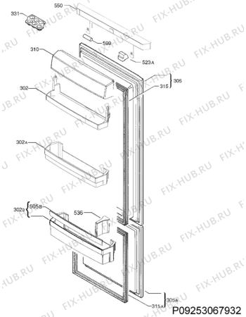 Взрыв-схема холодильника Aeg SCZVM1800F - Схема узла Door 003