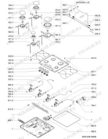 Схема №1 AKM 520/IX/01 с изображением Кран газовый для электропечи Whirlpool 481236058606