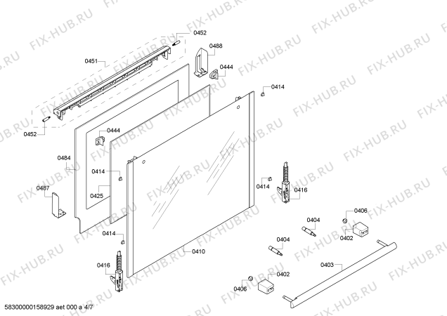 Взрыв-схема плиты (духовки) Bosch HCE748321W - Схема узла 04