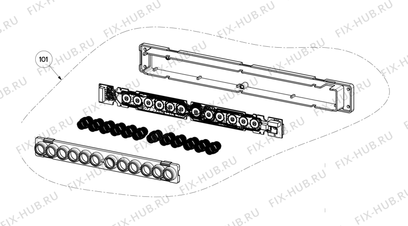 Взрыв-схема вытяжки Aeg DDE5980G - Схема узла Command panel 037