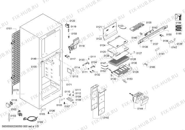 Схема №2 KDN56VW32B Bosch с изображением Замок двери для холодильной камеры Siemens 00628152