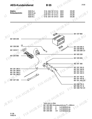 Взрыв-схема плиты (духовки) Aeg 5320B-W - Схема узла Section6