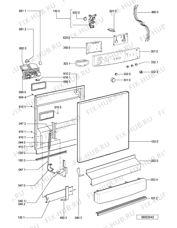 Схема №2 ADP 6830 AL с изображением Панель для посудомоечной машины Whirlpool 481245372601