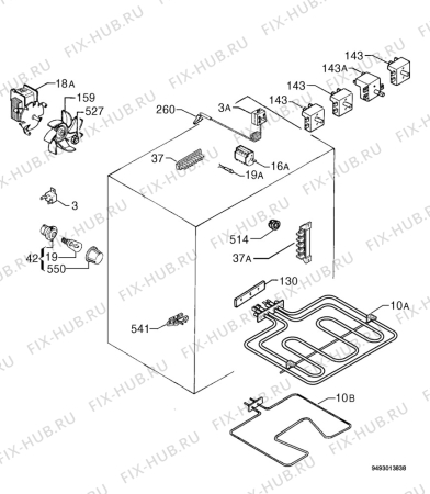 Взрыв-схема плиты (духовки) Privileg 476923_30325 - Схема узла Electrical equipment 268