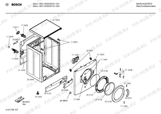 Схема №2 WFL1650GR WFL1650 с изображением Инструкция по установке и эксплуатации для стиралки Bosch 00526048