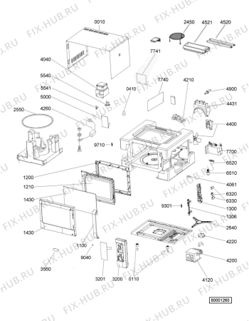 Схема №1 MWD 310 WH с изображением Блок управления для свч печи Whirlpool 482000012211