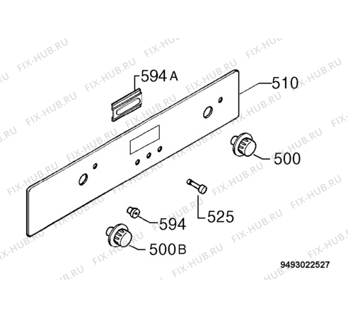 Взрыв-схема плиты (духовки) Zanussi ZOB889SX - Схема узла Command panel 037