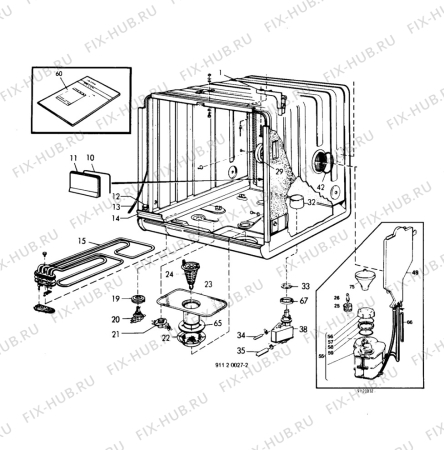 Взрыв-схема посудомоечной машины Electrolux ESI622 - Схема узла W10 Housing A