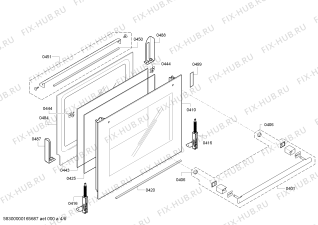 Взрыв-схема плиты (духовки) Siemens HB63AR550F - Схема узла 04