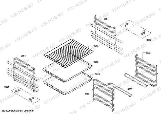 Взрыв-схема плиты (духовки) Siemens HB76LT560E - Схема узла 06