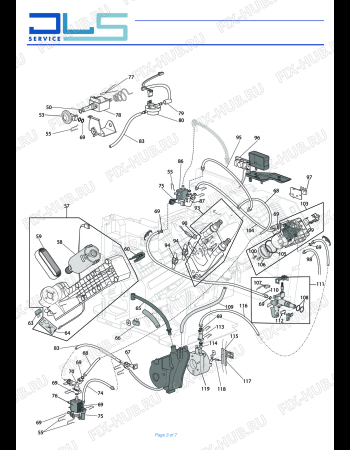 Взрыв-схема кофеварки (кофемашины) DELONGHI PRIMADONNA S ECAM28.465.M - Схема узла 3