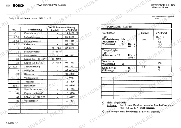 Схема №1 0707244313 VWT792SO с изображением Испаритель для холодильника Bosch 00195607