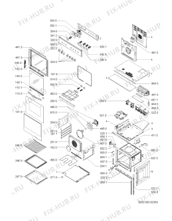 Схема №1 EMZ 4466/01/IN с изображением Обшивка для плиты (духовки) Whirlpool 481245248281