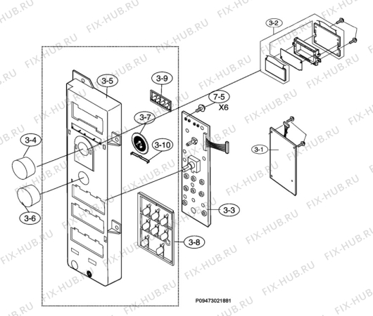 Взрыв-схема микроволновой печи Electrolux EMC4090X - Схема узла Section 2