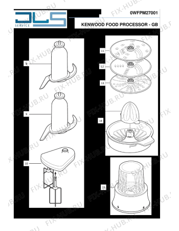 Взрыв-схема кухонного комбайна KENWOOD FPM270 Multipro Compact Food Processor With Multimill and Centrifugal Juicer - Схема узла 2