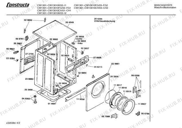 Взрыв-схема стиральной машины Constructa CW13010CH CW1301 - Схема узла 02