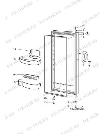 Взрыв-схема холодильника Husqvarna Electrolux QR205W - Схема узла C10 Door