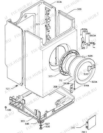 Взрыв-схема стиральной машины Zanussi FJ963 - Схема узла Cabinet + armatures