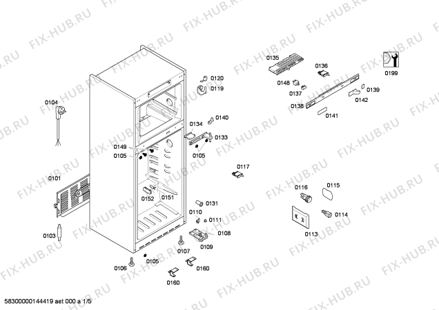 Схема №4 KDN45A03NE с изображением Дверь для холодильника Bosch 00248230