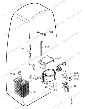 Взрыв-схема холодильника Zanussi OZ23 - Схема узла Functional parts