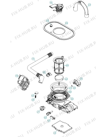 Взрыв-схема посудомоечной машины Asko D5893 IL   -SS Bi Soft (339296, DW70.4) - Схема узла 04