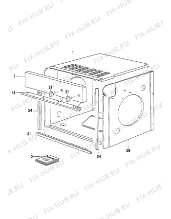 Взрыв-схема плиты (духовки) Zanussi FP348GW1 - Схема узла Housing 001