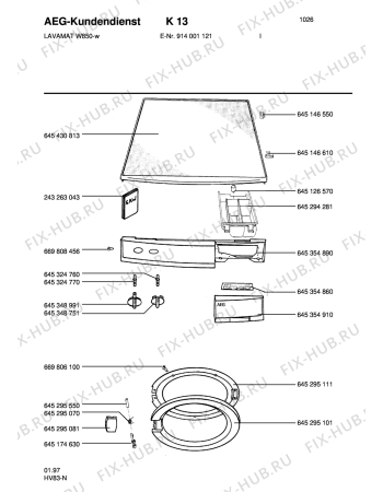 Схема №1 LAVW850-W I с изображением Порошкоприемник (дозатор) для стиралки Aeg 8996453549108