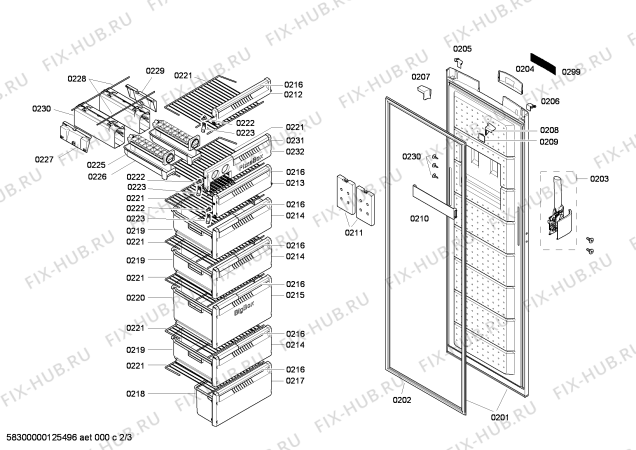 Схема №1 GSN40A35 с изображением Дверь для холодильника Siemens 00246027