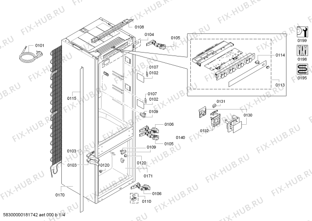 Схема №4 KIS87AF31C с изображением Модуль управления, запрограммированный для холодильной камеры Bosch 11008051