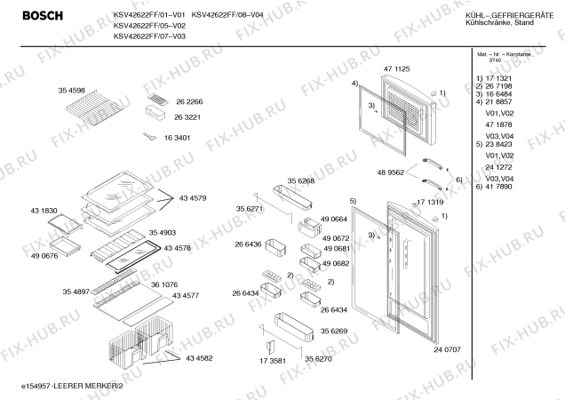 Взрыв-схема холодильника Bosch KSV42622FF - Схема узла 02