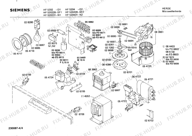 Схема №3 HF5204 с изображением Переключатель для свч печи Siemens 00028297