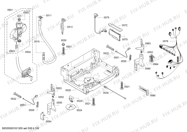 Схема №4 SN56M530GB, IQ300 ; Made in Germany с изображением Силовой модуль запрограммированный для посудомойки Siemens 12003775